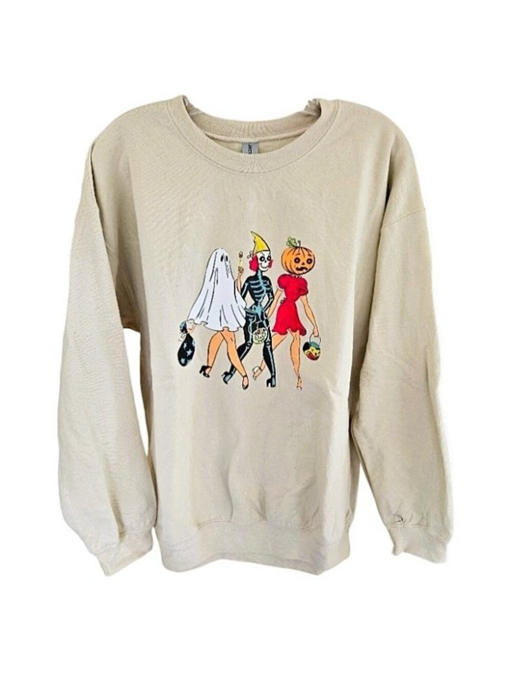 Gildan Halloween Sweatshirt Women's Large Ghoul Girl Divas Night Out Heavy Blend